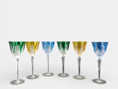 FABERGE
6 colored water glasses and 6 orangeade...
