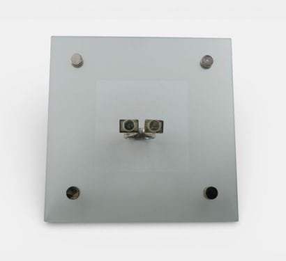 Glass and silver plated metal cheese tray...