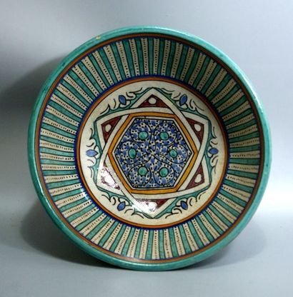 grand mokhfia hémisphériqueen céramique polychrome...