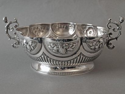 Coupe sur piedouche en argent anglais sup....