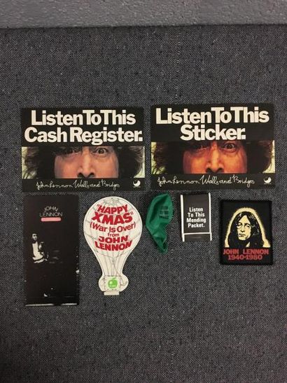 John Lennon : 4 Stickers + 1 balloon / ballon...