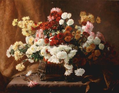 Henri BIVA 1848-1928
Bouquet de fleurs,HST...