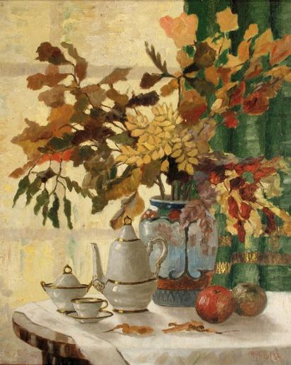 Adolf HILGERS 1896-1959
Nature morte au feuillage,...