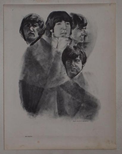 THE BEATLES : Poster by EUGENE HAWKINS reproduction,...