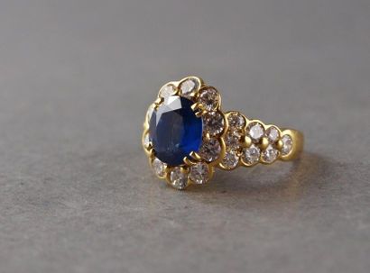 ARFAN : Bague  fleur en or 750°/°° sertie...