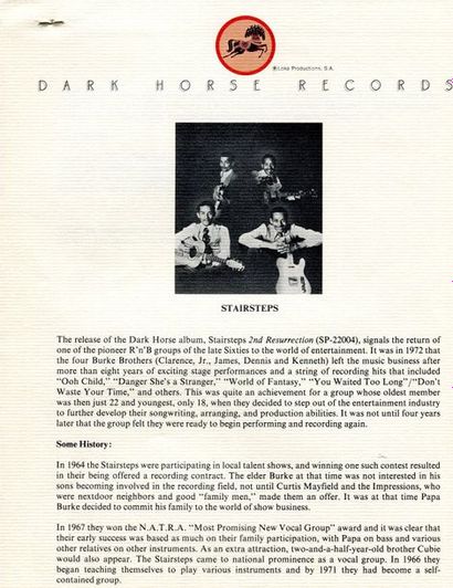 George Harrison USA Dark Horse promotional...