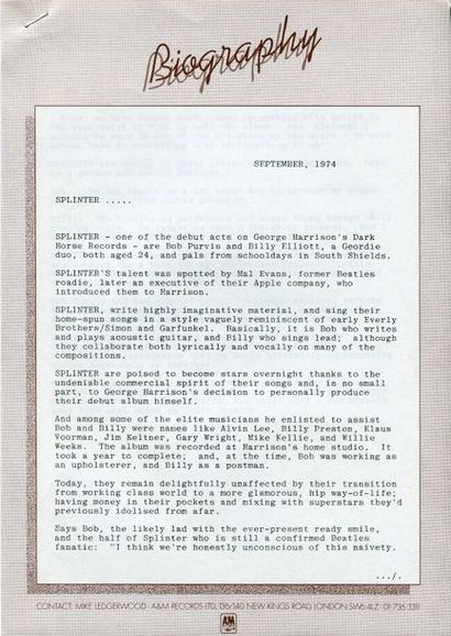 Dark Horse Spinter promo press kit includes...
