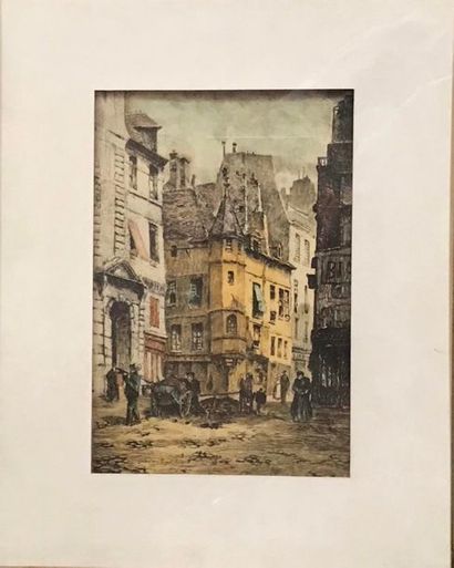 *Vue de ville au 18°s , gravure 29x20cm