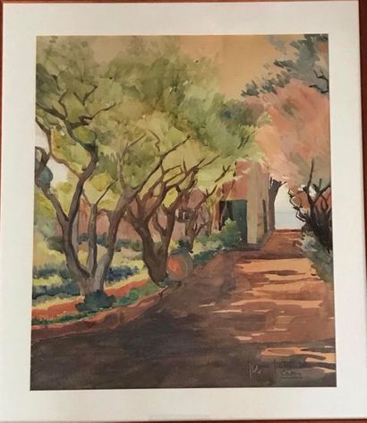 *Pierre PETIT: Cassis aquarelle ,signé en...