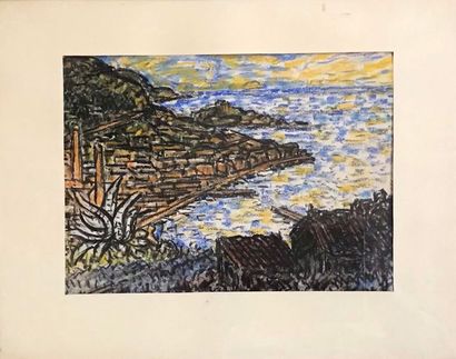 *Anonyme: baie maritime. Pastel ,22x30cm
