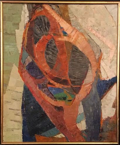 Gisselbrecht Abstraction, huile sur toile,...