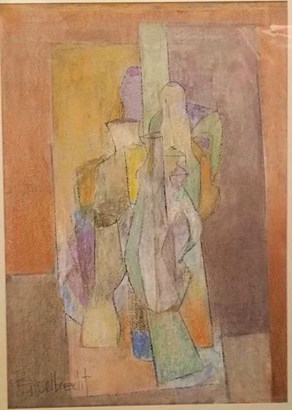 Gisselbrecht, Nature morte aux bouteilles,...