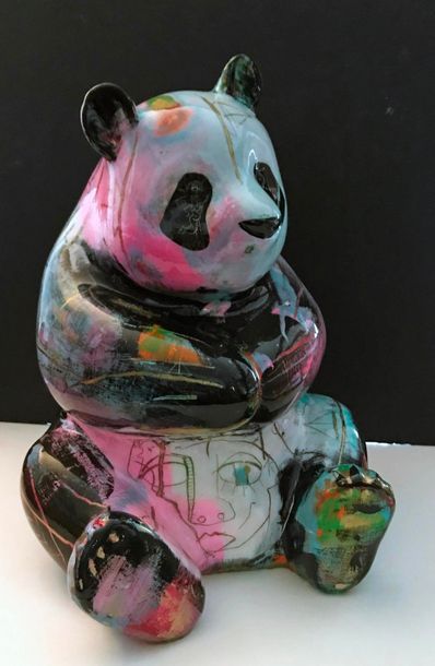 Julien MARINETTI ( 1967) Bâ le Panda. Bronze,...