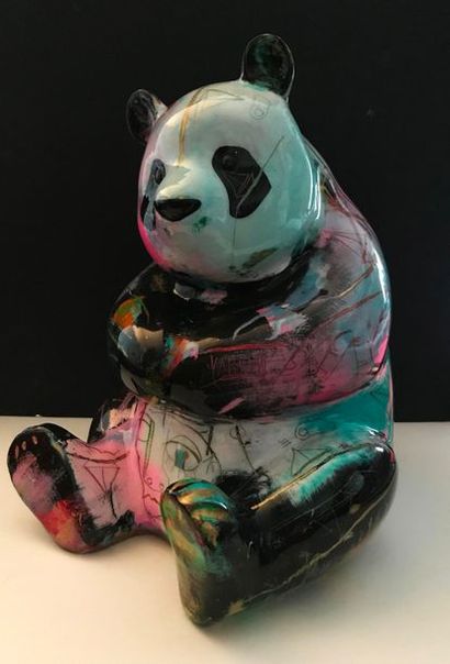 Julien MARINETTI ( 1967) Bâ le Panda. Bronze,...
