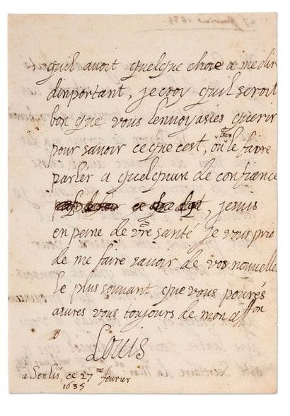 LOUIS XIII (1601-1643) Roi de France
L.A.S....