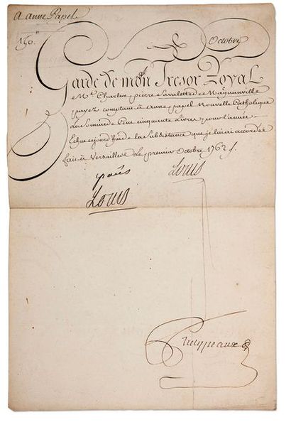 LOUIS XV (1710-1774) Roi de France
P.S. avec...