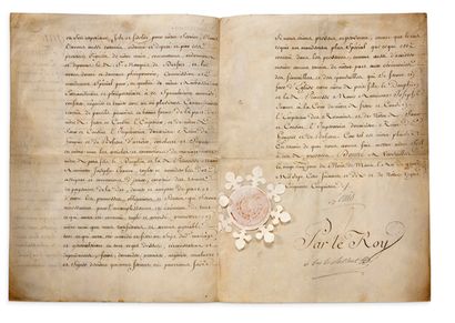 LOUIS XV (1710-1774) Roi de France
P.S. «Louis»...