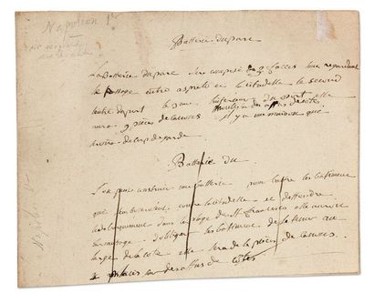 Napoléon Ier (1769-1821)
MANUSCRIT autographe,...