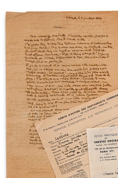 ORADOUR-SUR-GLANE.
MANUSCRIT autographe avec...
