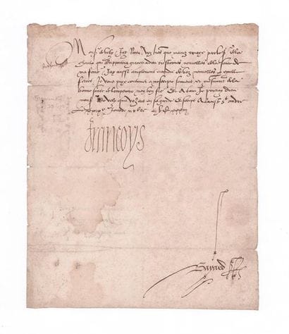 FRANÇOIS Ier (1494-1547) Roi de France

L.S....