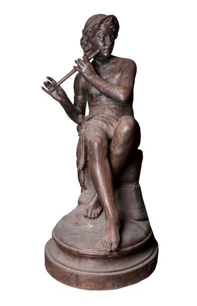 Rare statue en fonte à  l'image de Daphnis...