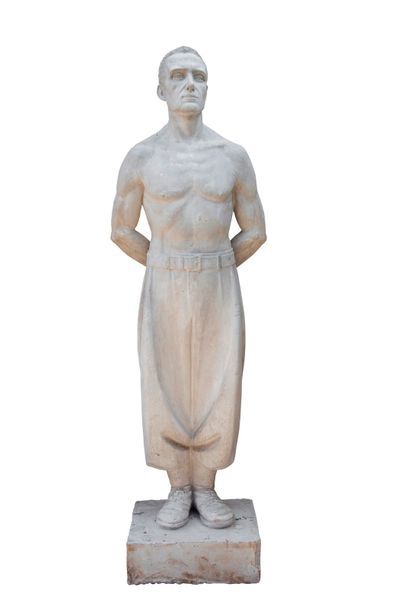 Zouave, importante sculpture d'atelier en...