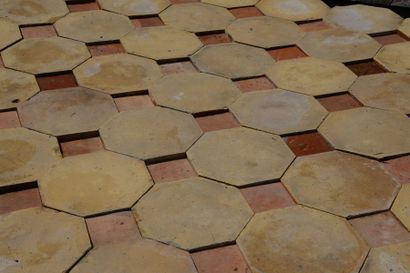 Carreaux de terre cuite octogonaux teinte...