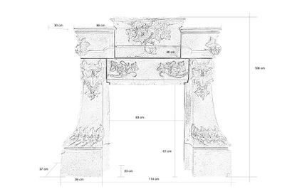 Cheminée d'angle de style Art Nouveau en...