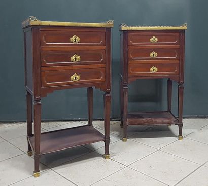 Pair of moulded mahogany lounge tables opening...