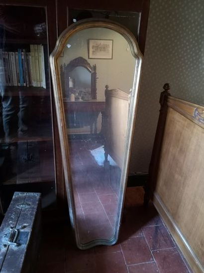 Long mirror with moulded and gilded wood...