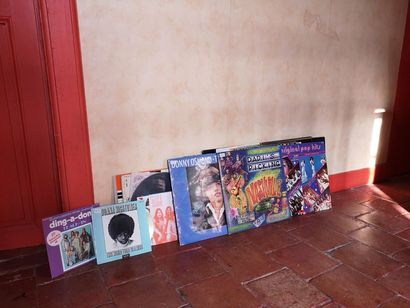 batch of vinyl LPs of 33 and 45 rpm disco...