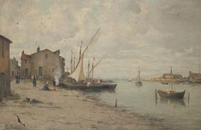 Auguste Berthon (1858-1917)

Village portuaire

Huile...