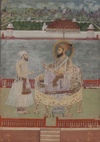 L’empereur moghol Shah Jahan recevant un...