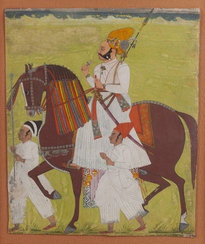 Portrait équestre d’un Raja.

Le maharaja,...