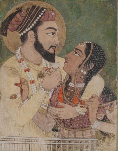 Portrait de Shah Jahan et son épouse Mumtaz...