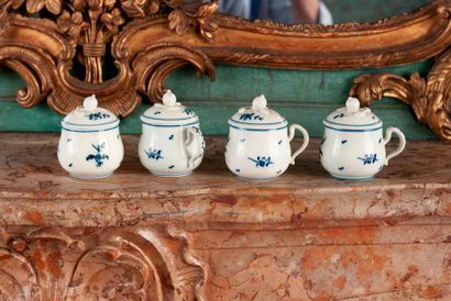 ARRAS

Four porcelain cream pots, decorated...