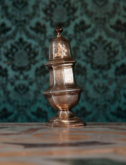 Silver baluster shaped sprinkler with mantling...