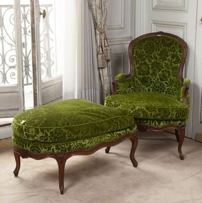 Duchesse brisée en bois naturel mouluré et...