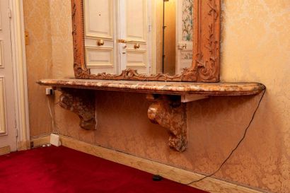 Console murale en marbre brèche à bec de...