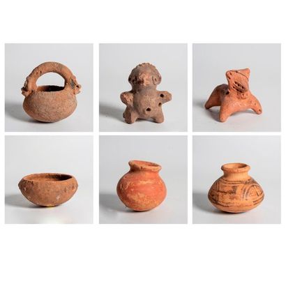 Lot composé de 6 pieces : 1 petit vase (H....