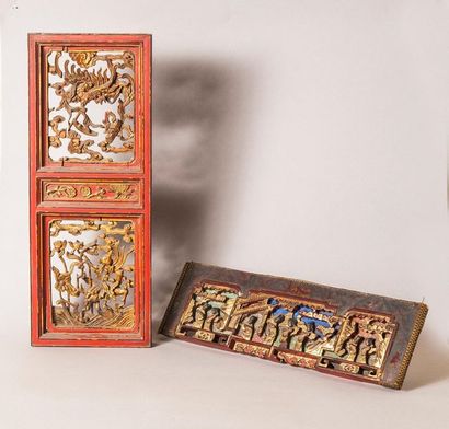 Frise en bois sculpté, Chine, XIXème siècle

Scènes...