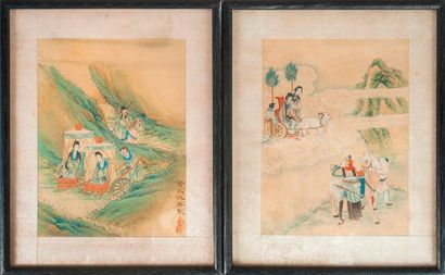 Deux soieries peintes, Chine XIXe siècle

19...
