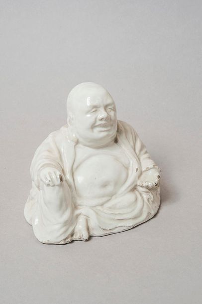Bouddha en faience blanche

