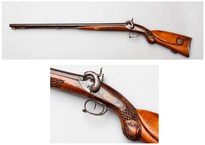 Fusil de chasse à percussion signé « Peyret...