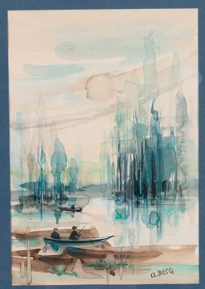 CL. BECQ

Pecheurs dans une barque

Aquarelle...