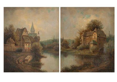 Ecole de la fin du XIXe siècle

Deux paysages...