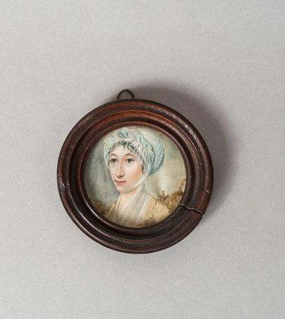 Broderie ronde, portrait de jeune femme,...