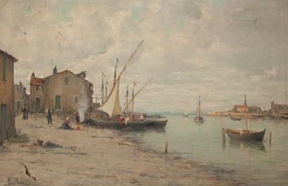 Auguste BERTHON (1858-1917)

Village portuaire

Huile...