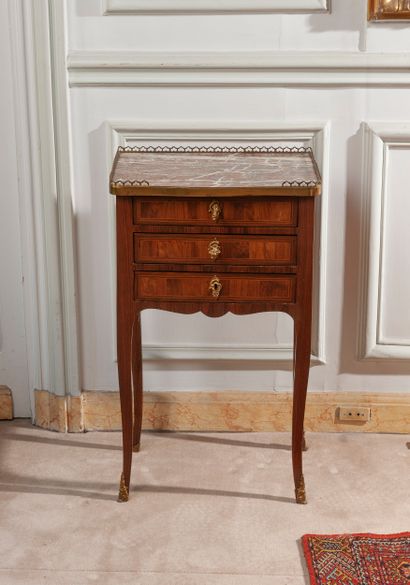 
A veneered chiffonier table opening with...