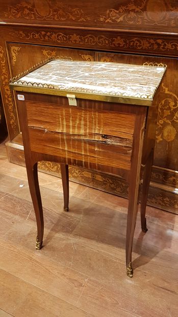 
A veneered chiffonier table opening with...